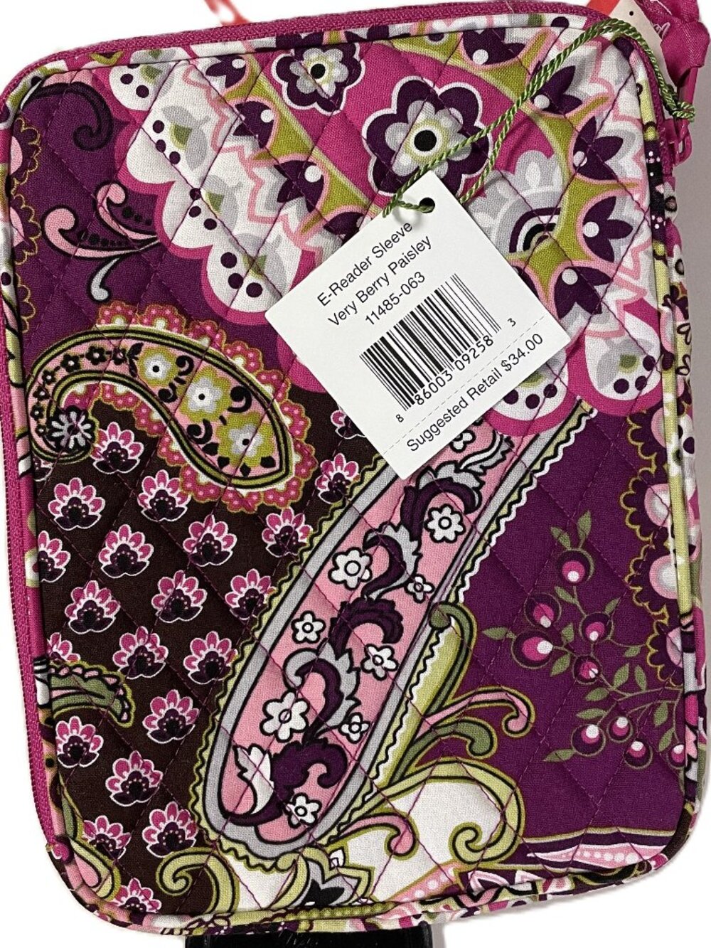 NWT Vera Bradley E-Reader sleeve Very Berry Paisley
